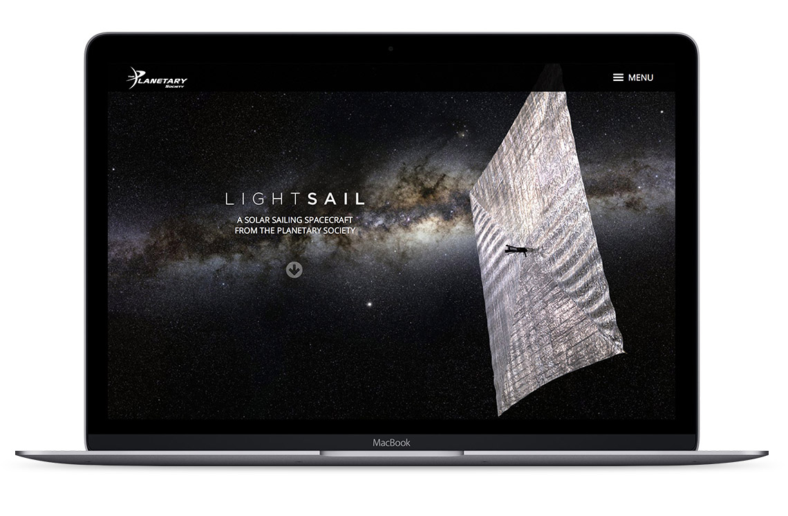 laptop view of LightSail website