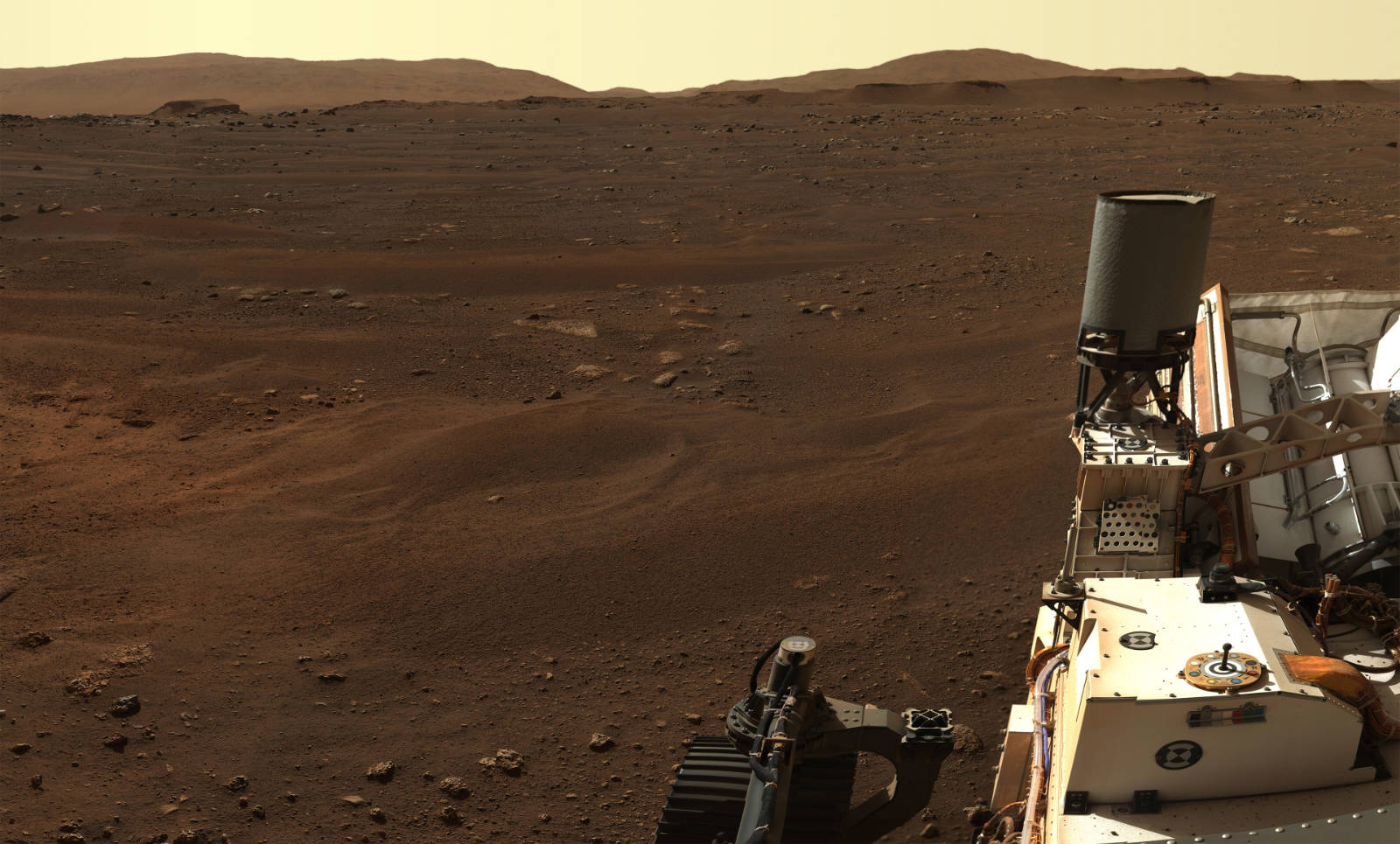 NASA Mars rover Perseverance with Martian background